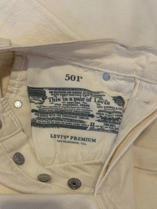 Levi's 501 90s Jeans Ecru - sz 25x30 - Picture 6 of 7